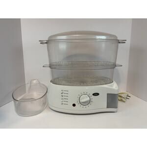 Oster Electric 2-Tier Food Steamer 6 Quart White Model 5713 - Tested And Working